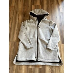Zuda Women's Hoodie Jacket Coat 1X Gray Pockets Mid-Length Athleisure